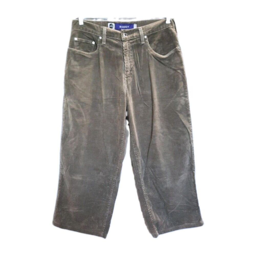 Y2K Levi’s Baggy SilverTab Men Green Corduroy Pants 33 x 24.5 Wide-Wale RARE